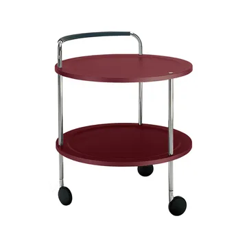 Chariot de service Trolley Round - bordeaux, structure chromée - SMD Design