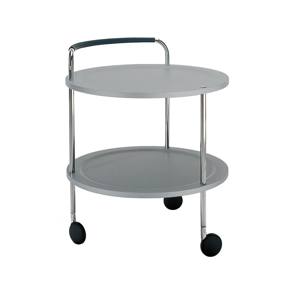 Chariot de service Trolley Round, gris clair, structure chromée SMD Design