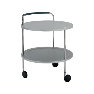 Chariot de service Trolley Round - gris clair, structure chromée - SMD Design