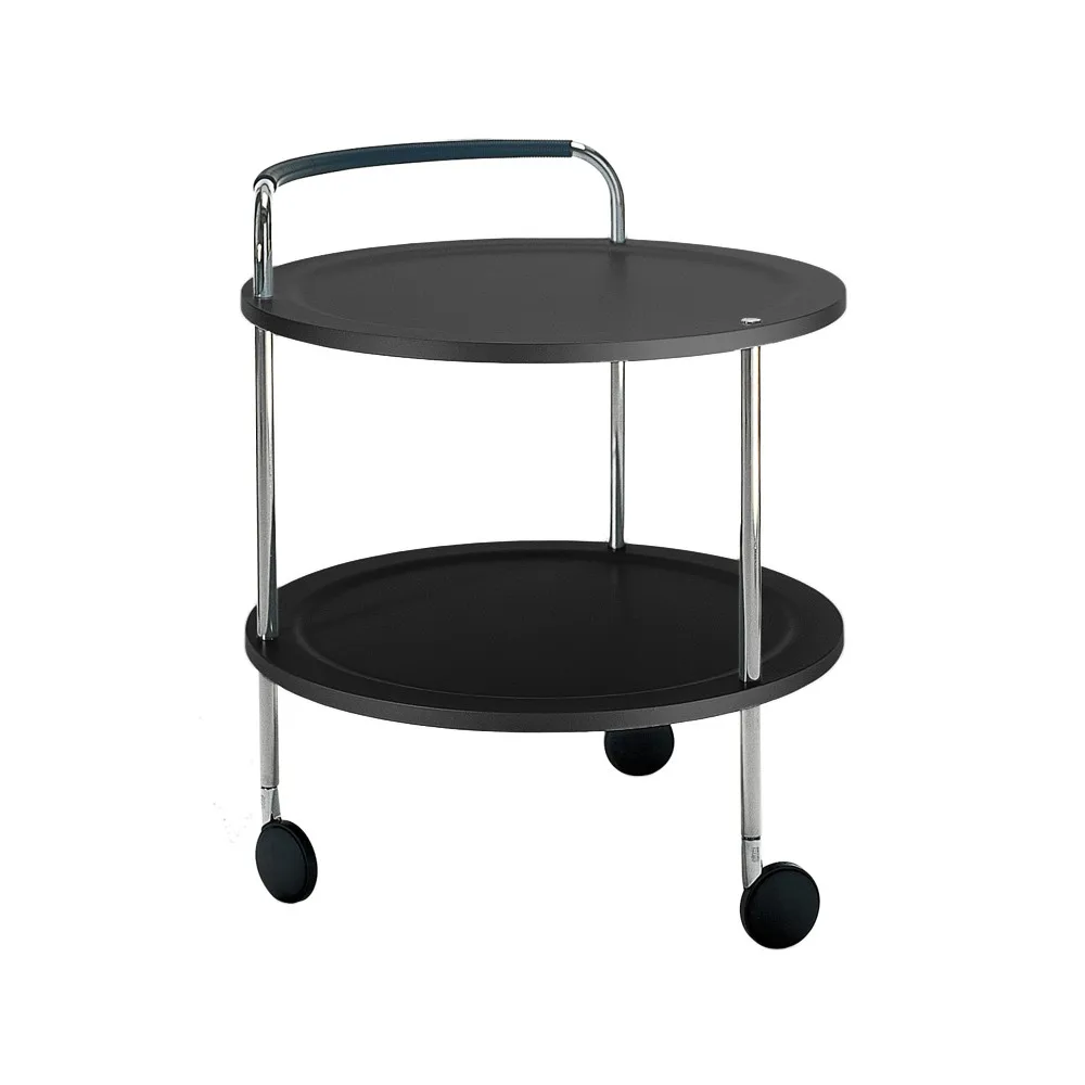 Chariot de service Trolley Round, gris foncé, structure chromée SMD Design