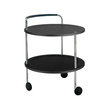 Chariot de service Trolley Round - gris foncé, structure chromée - SMD Design