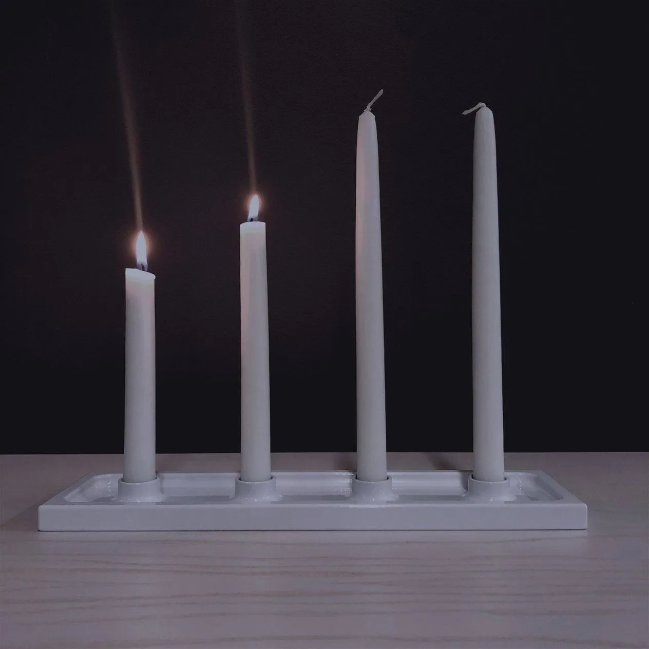 Crater chandelier de l’Avent, Blanc, 4 bougies SMD Design