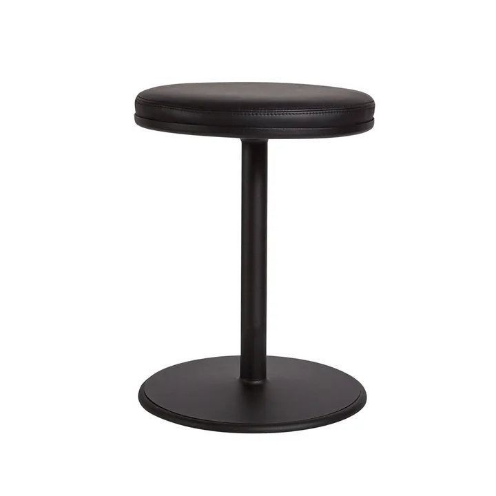 Orbit tabouret rond - Noir, cuir noir, Ø36x54 cm - SMD Design