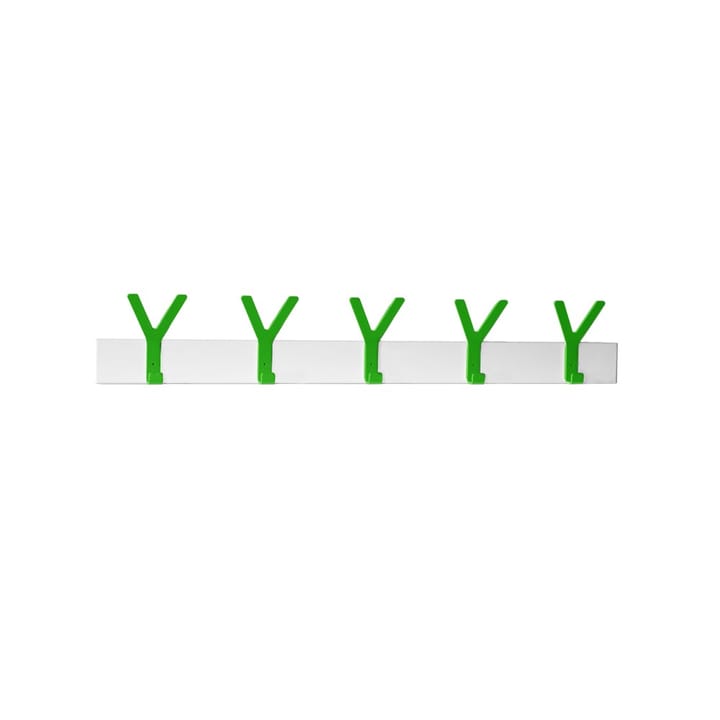 Patère Y - blanc, 5 crochets verts - SMD Design