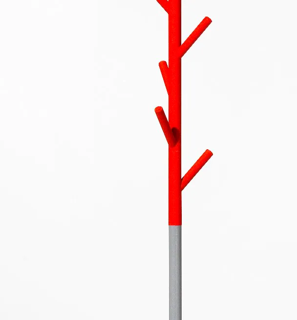 Porte-manteau Sticks - sur pied, rouge-argent SMD Design