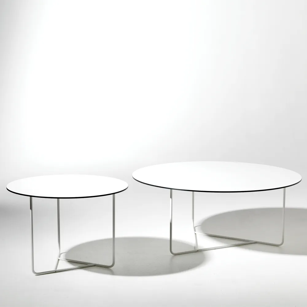 Table basse Tellus, blanc, structure blanche, h41 d100 SMD Design