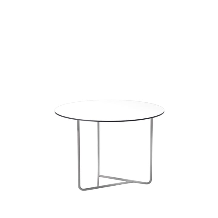 Table basse Tellus - blanc, structure chromée, h44 d64 - SMD Design
