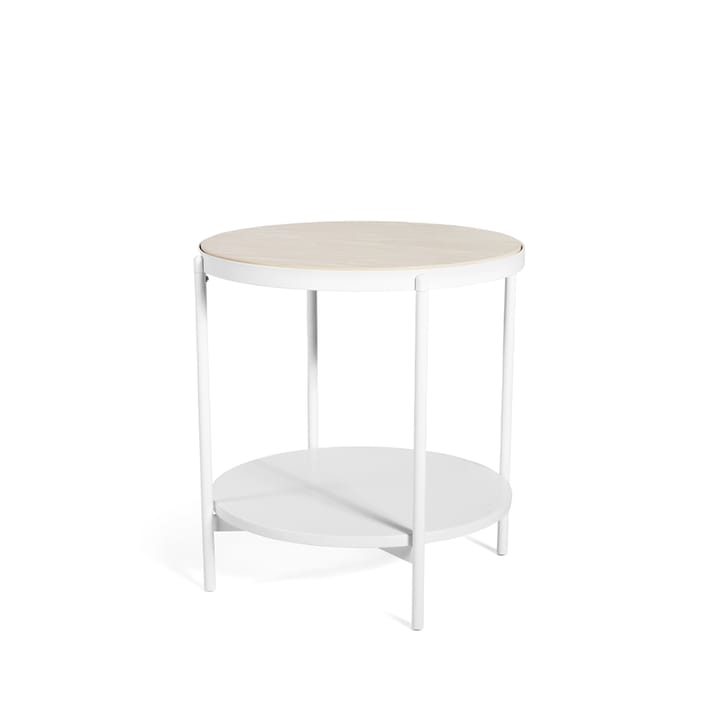 Table d'appoint Lene - blanc, bas, placage de hêtre pigmenté blanc - SMD Design