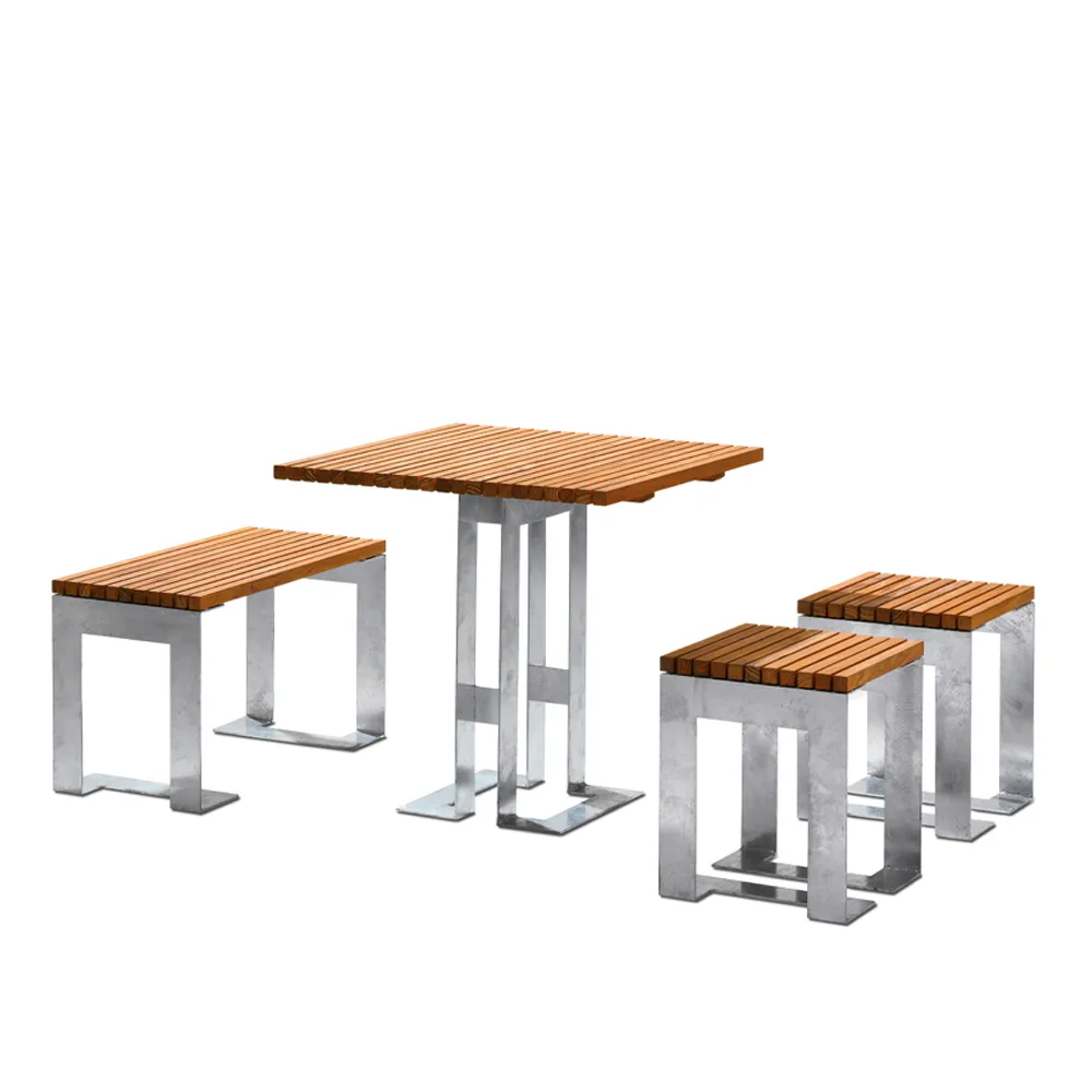 Table Paus, Chêne, structure galvanisée SMD Design