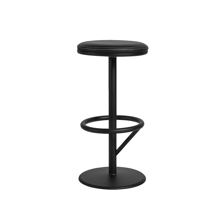 Tabouret de bar Orbit bas - noir mat, cuir noir - SMD Design