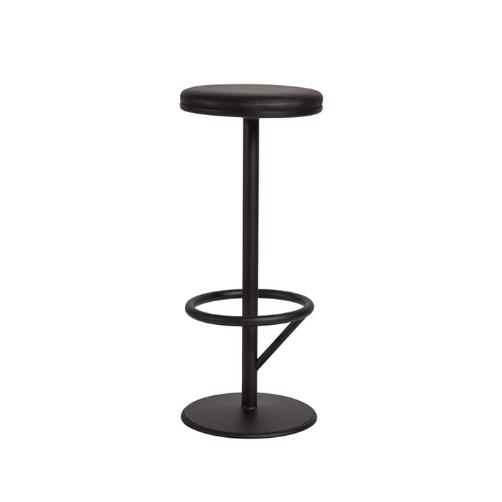 Tabouret de bar Orbit haut - noir mat, cuir noir - SMD Design