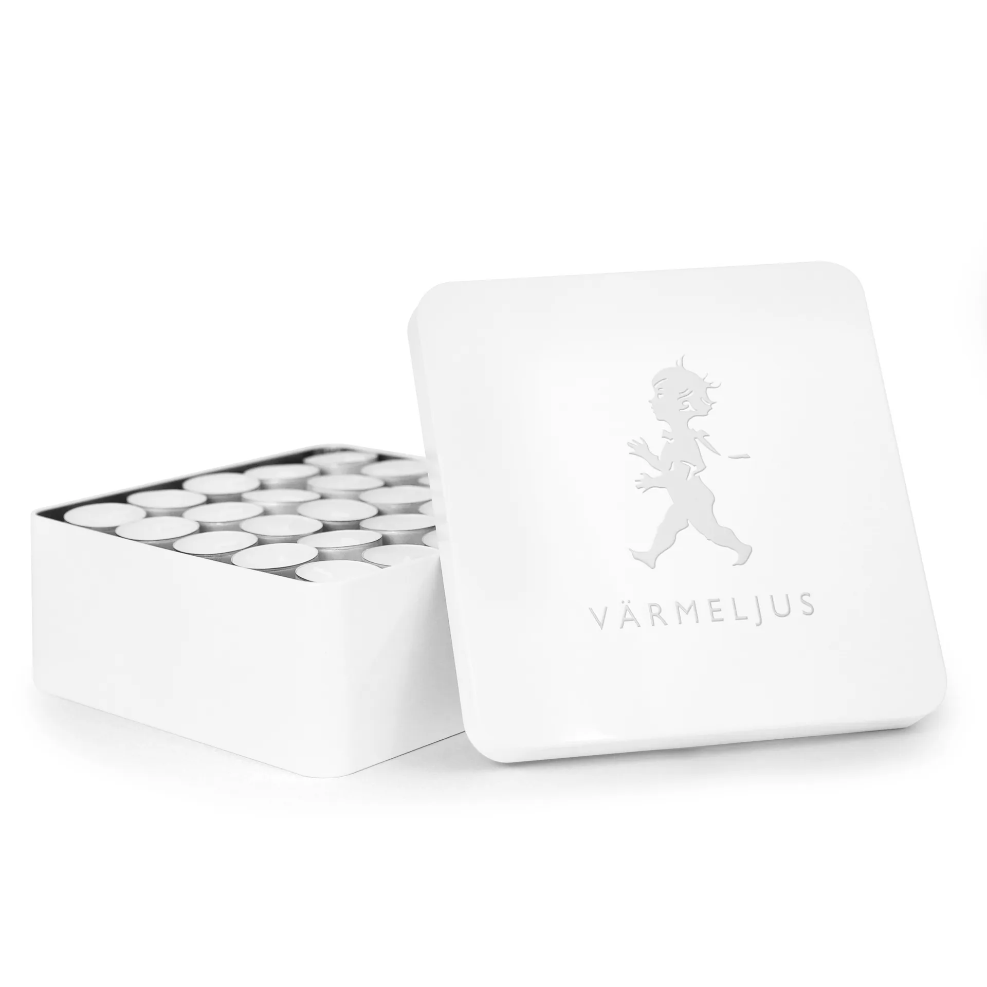 Boîte à bougies chauffe-plat Solstickan 21x21 cm, Blanc brillant Solstickan Design