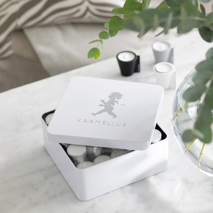 Boîte à bougies chauffe-plat Solstickan 21x21 cm - Blanc brillant - Solstickan Design