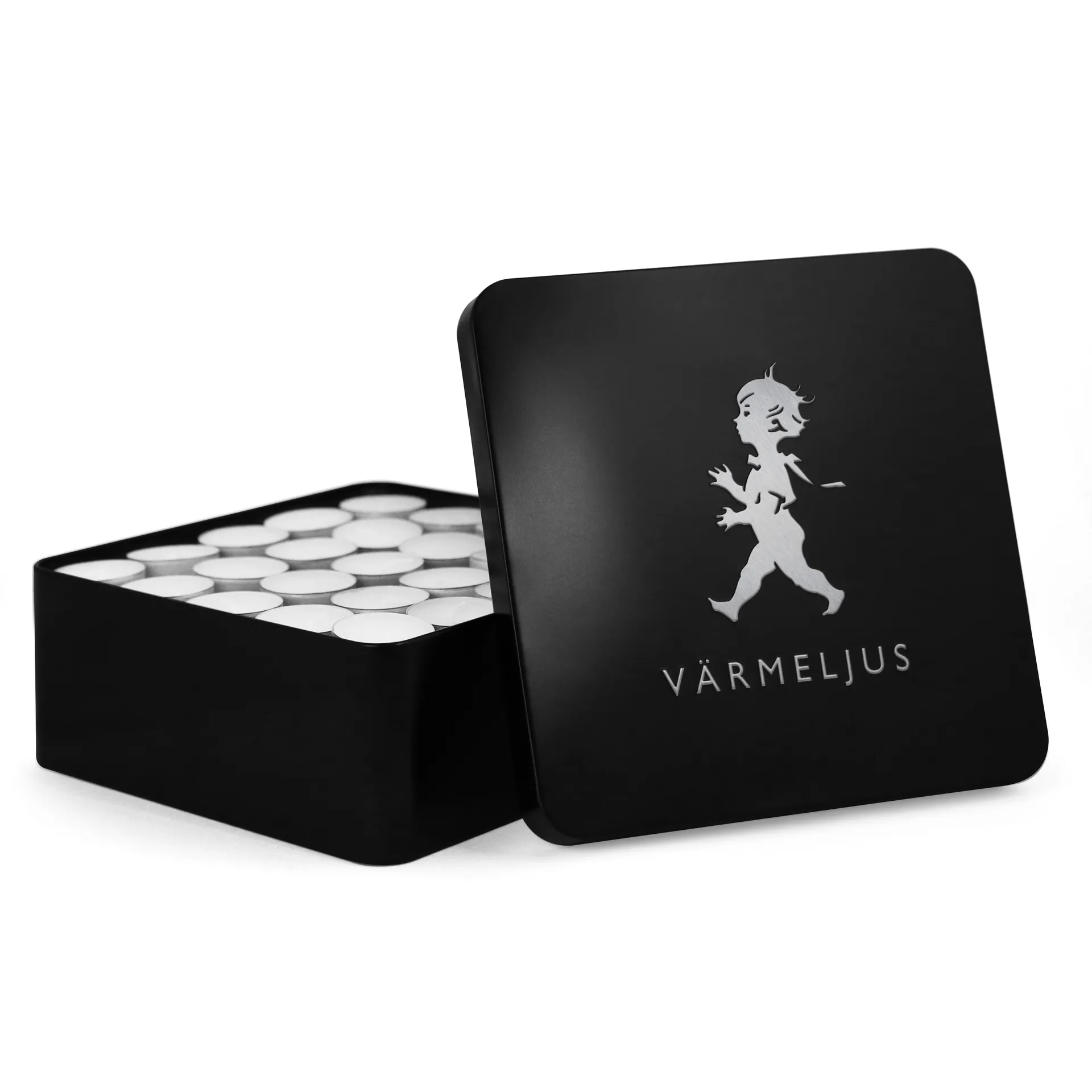 Boîte à bougies chauffe-plat Solstickan 21x21 cm, Noir mat Solstickan Design