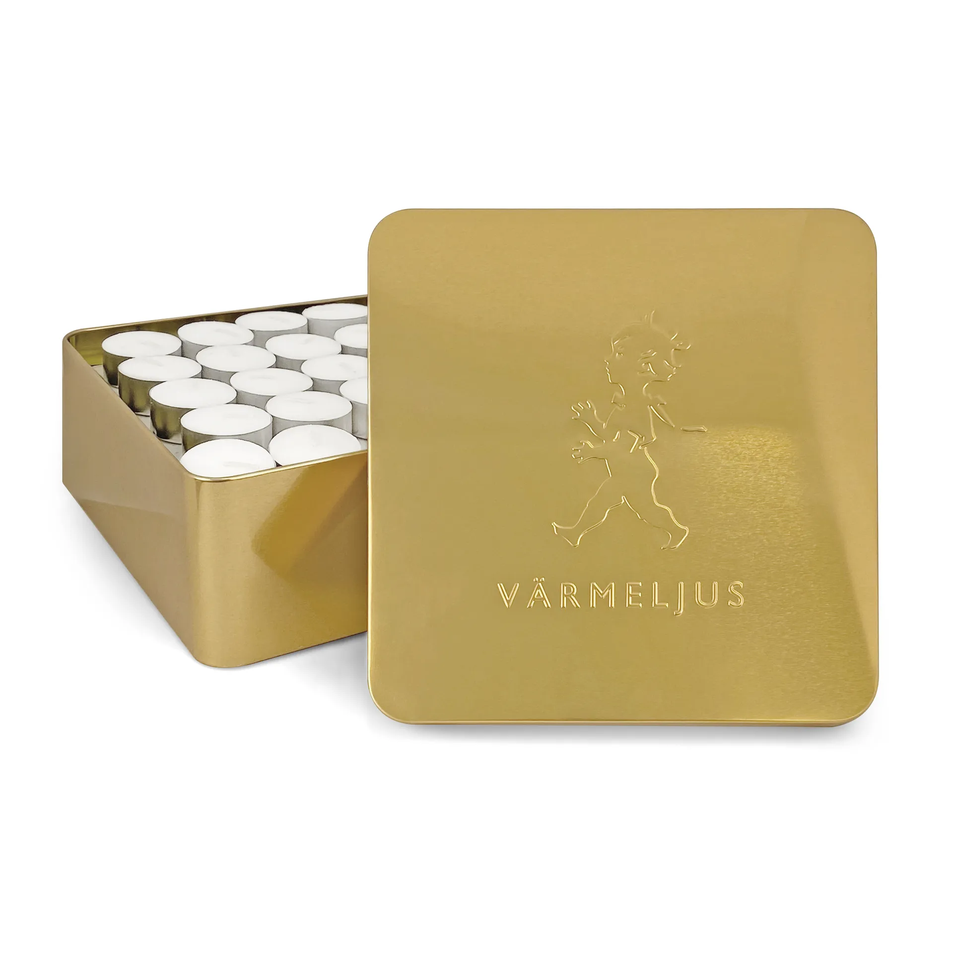 Boîte à bougies chauffe-plat Solstickan 21x21 cm, Or Solstickan Design