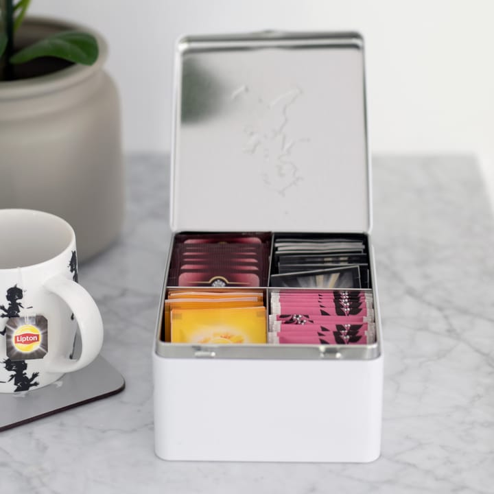 Boîte à thé avec compartiments Solstickan 13,6x15,6 cm - Blanc - Solstickan Design