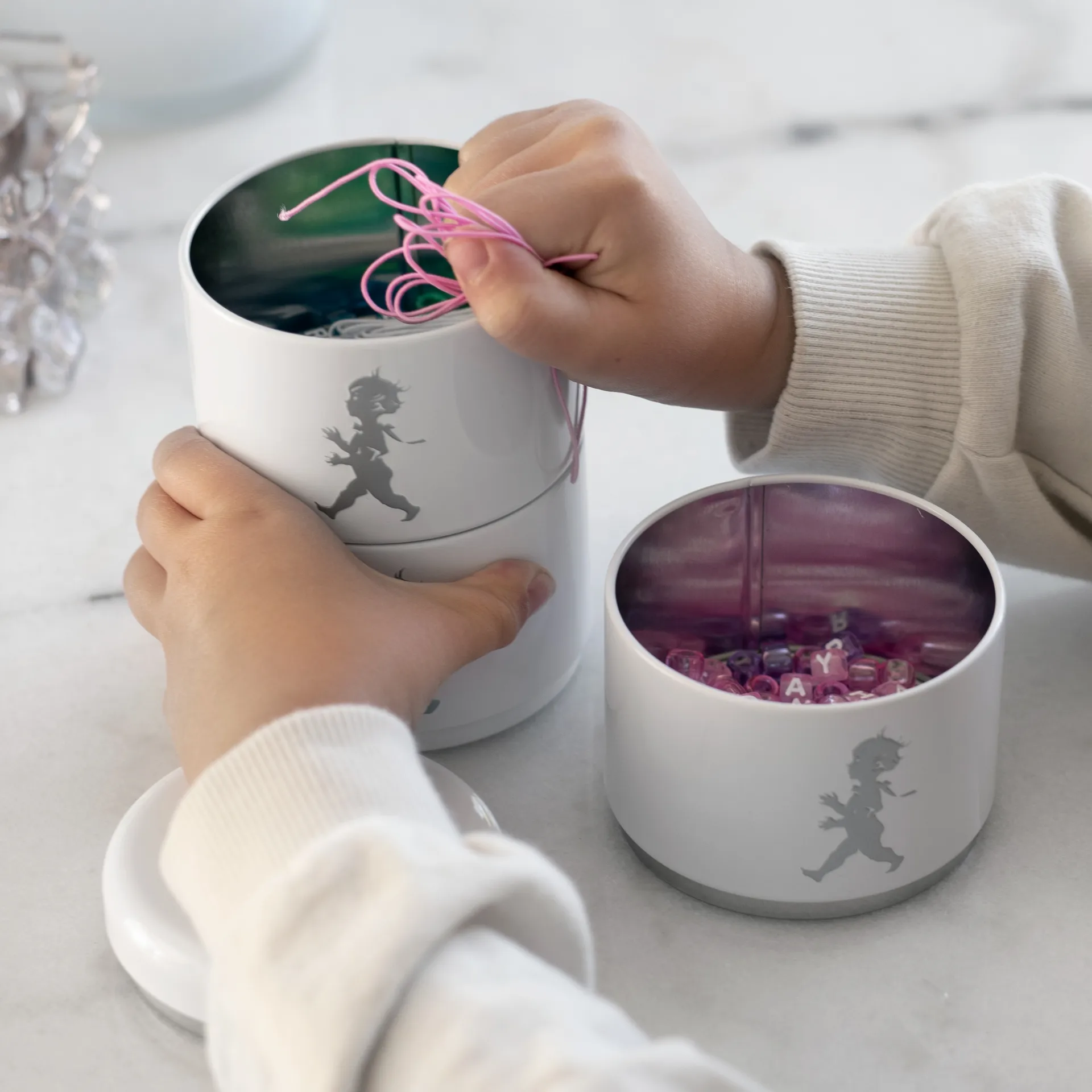 Boîte Solstickan en trois partie Ø8,5 cm, Blanc Solstickan Design