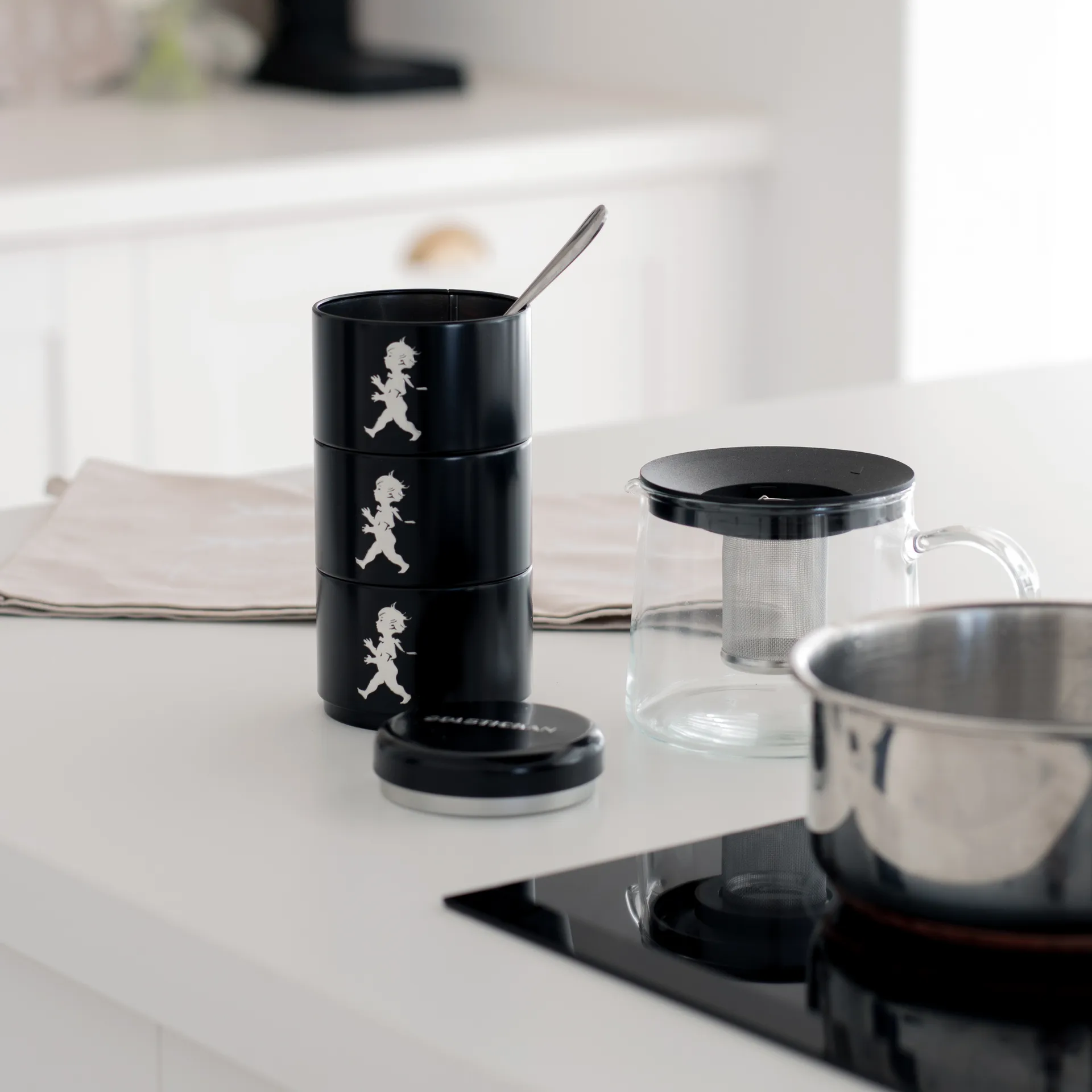 Boîte Solstickan en trois partie Ø8,5 cm, Noir Solstickan Design