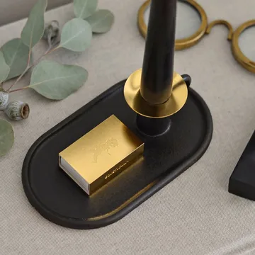 Bougeoir de chambrette avec étui à allumettes - Noir - Solstickan Design