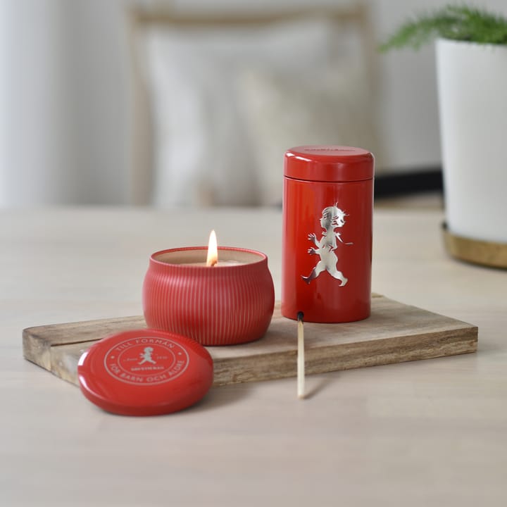 Coffret cadeau Solstickan bougie parfumée + tube d'allumettes, Rouge-cannelle et orange Solstickan Design