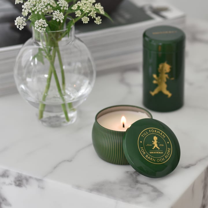 Coffret cadeau Solstickan bougie parfumée + tube d'allumettes - Vert-Forêt conifère - Solstickan Design