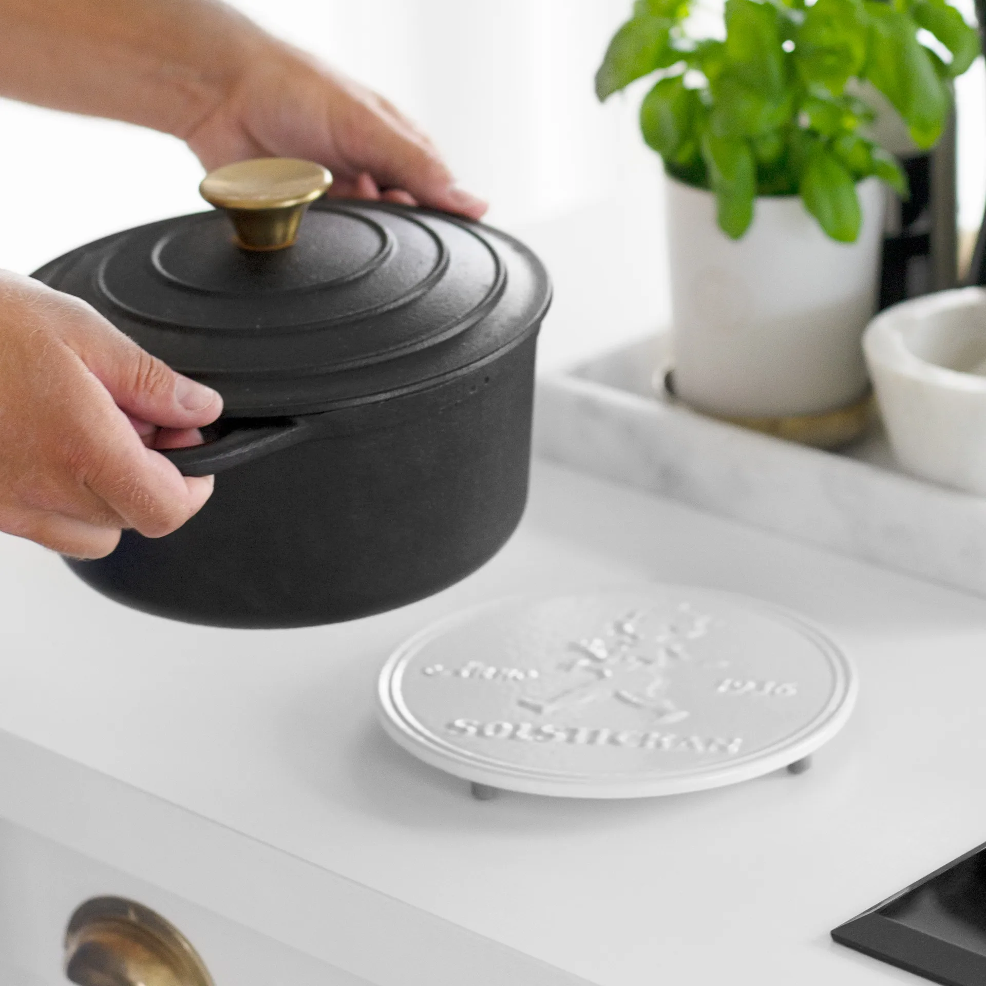 Dessous de plat Solstickan Ø19 cm, Blanc Solstickan Design