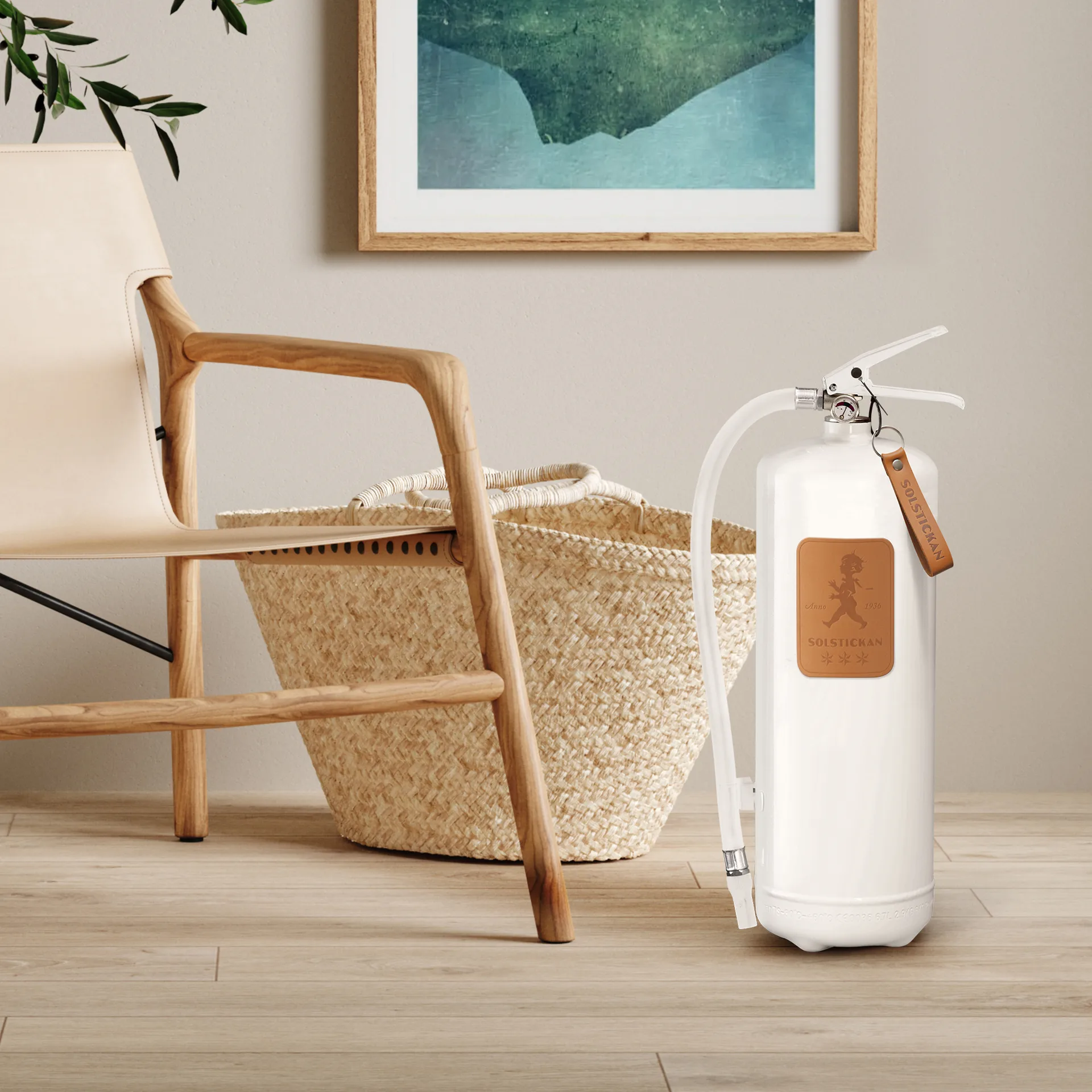 Extincteur Solstickan 6 kg, Cuir blanc-clair Solstickan Design