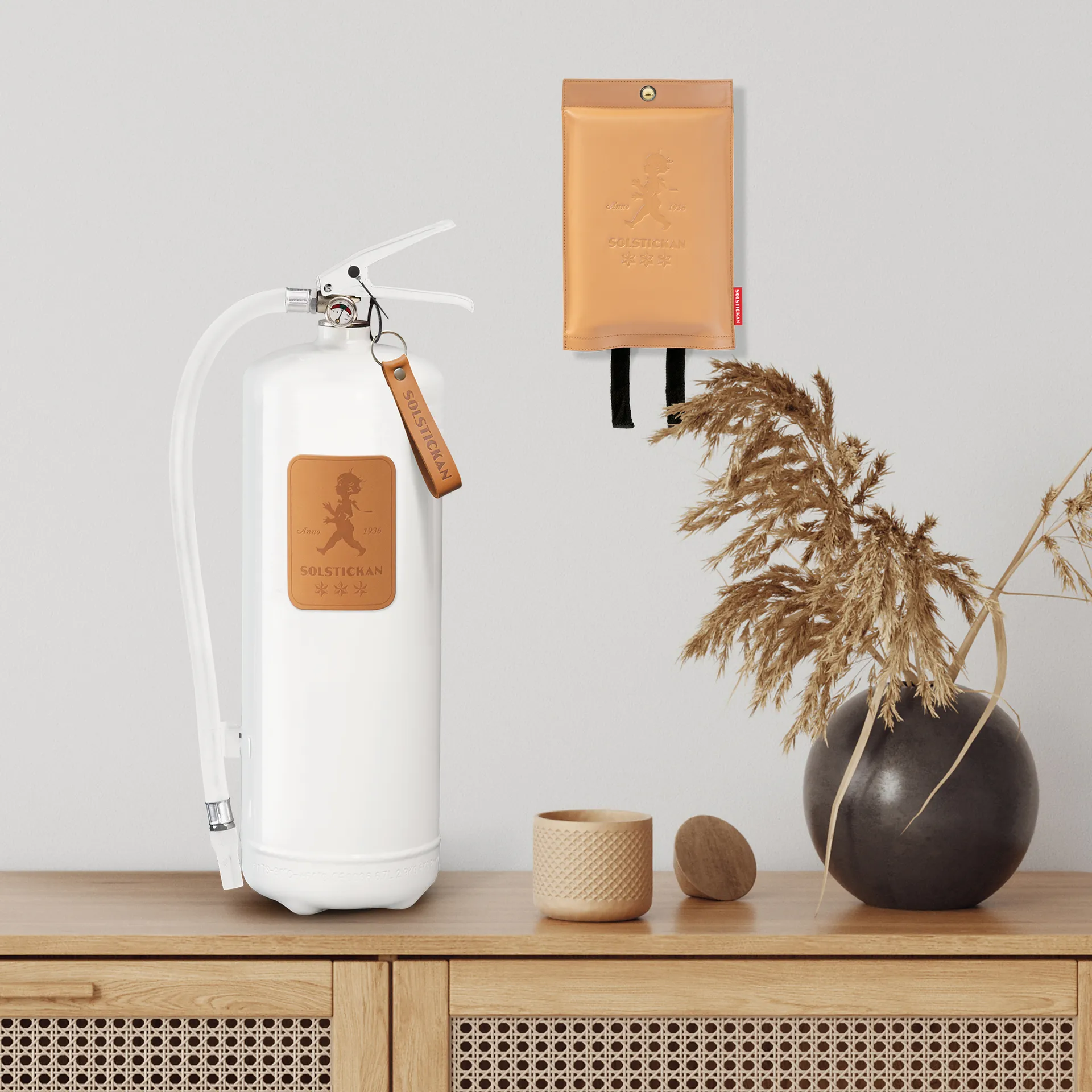 Extincteur Solstickan 6 kg, Cuir blanc-clair Solstickan Design