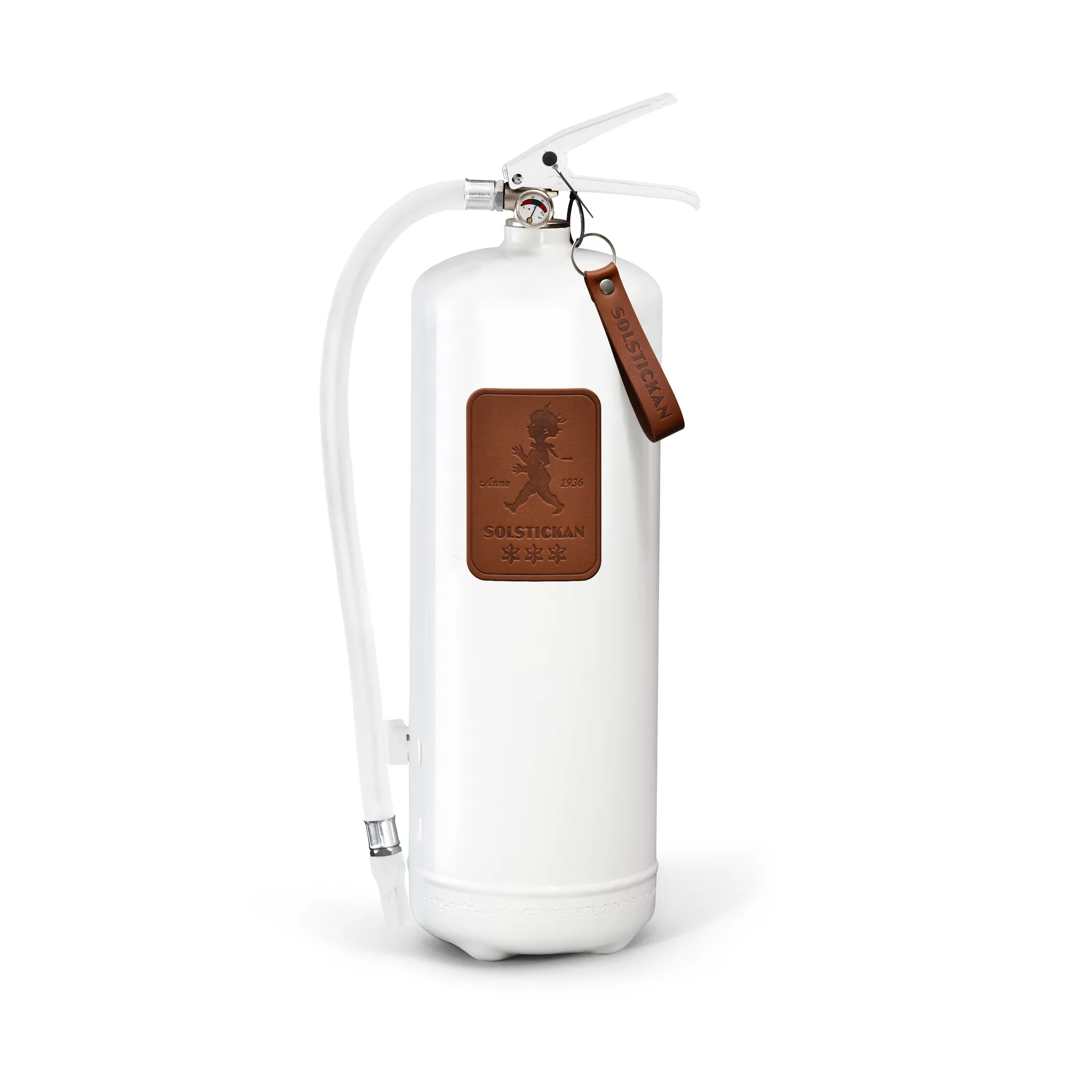 Extincteur Solstickan 6 kg, Cuir blanc-marron foncé Solstickan Design