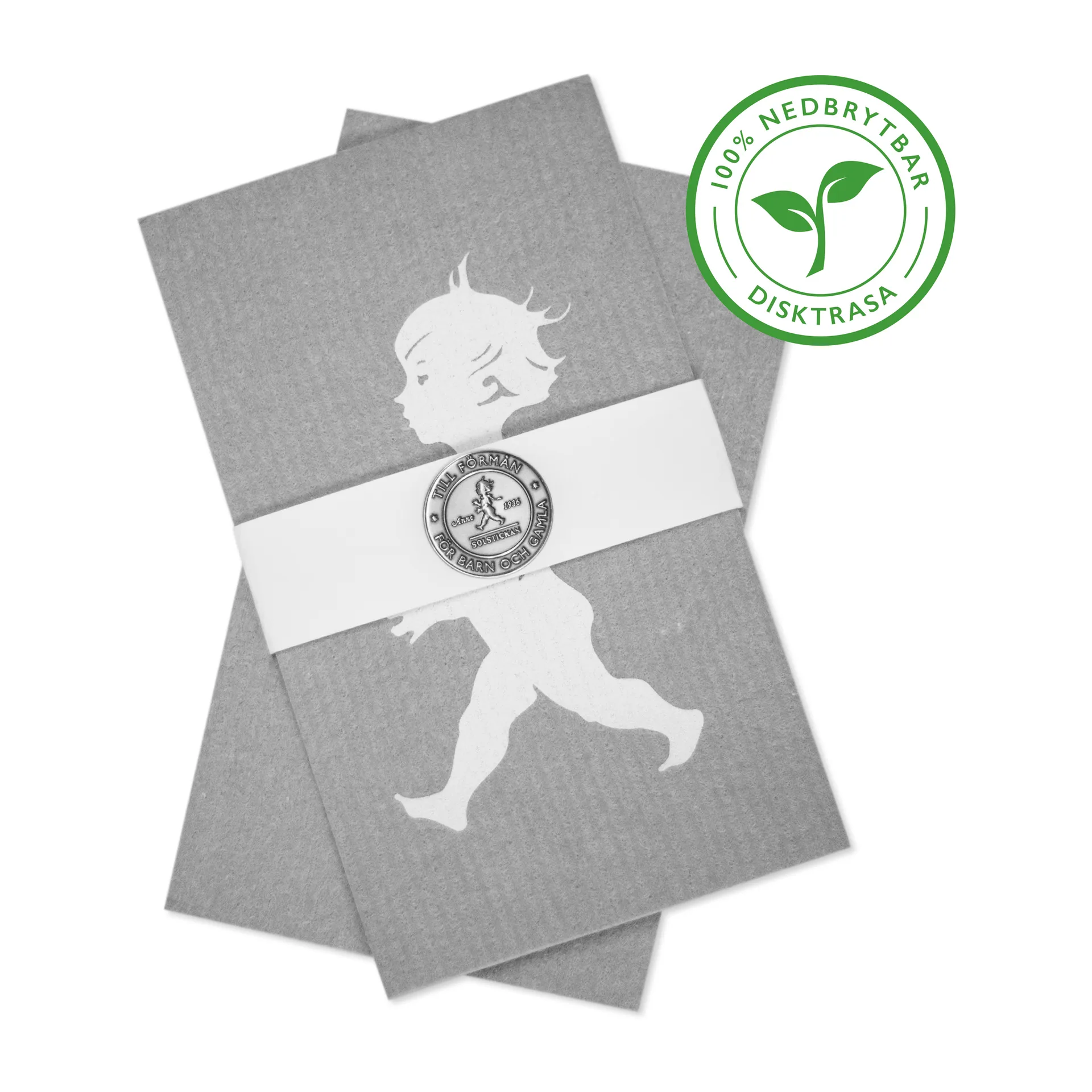 Lavette Solstickan, lot de 2, Gris Solstickan Design