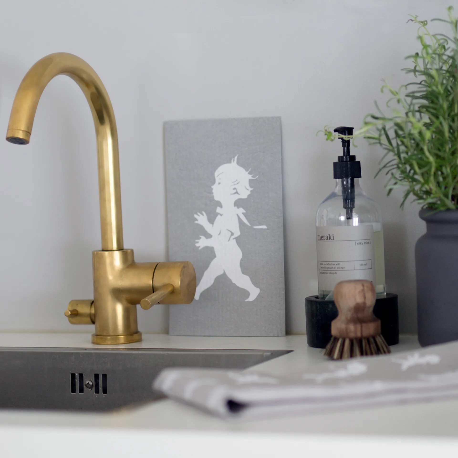 Lavette Solstickan, lot de 2, Gris Solstickan Design