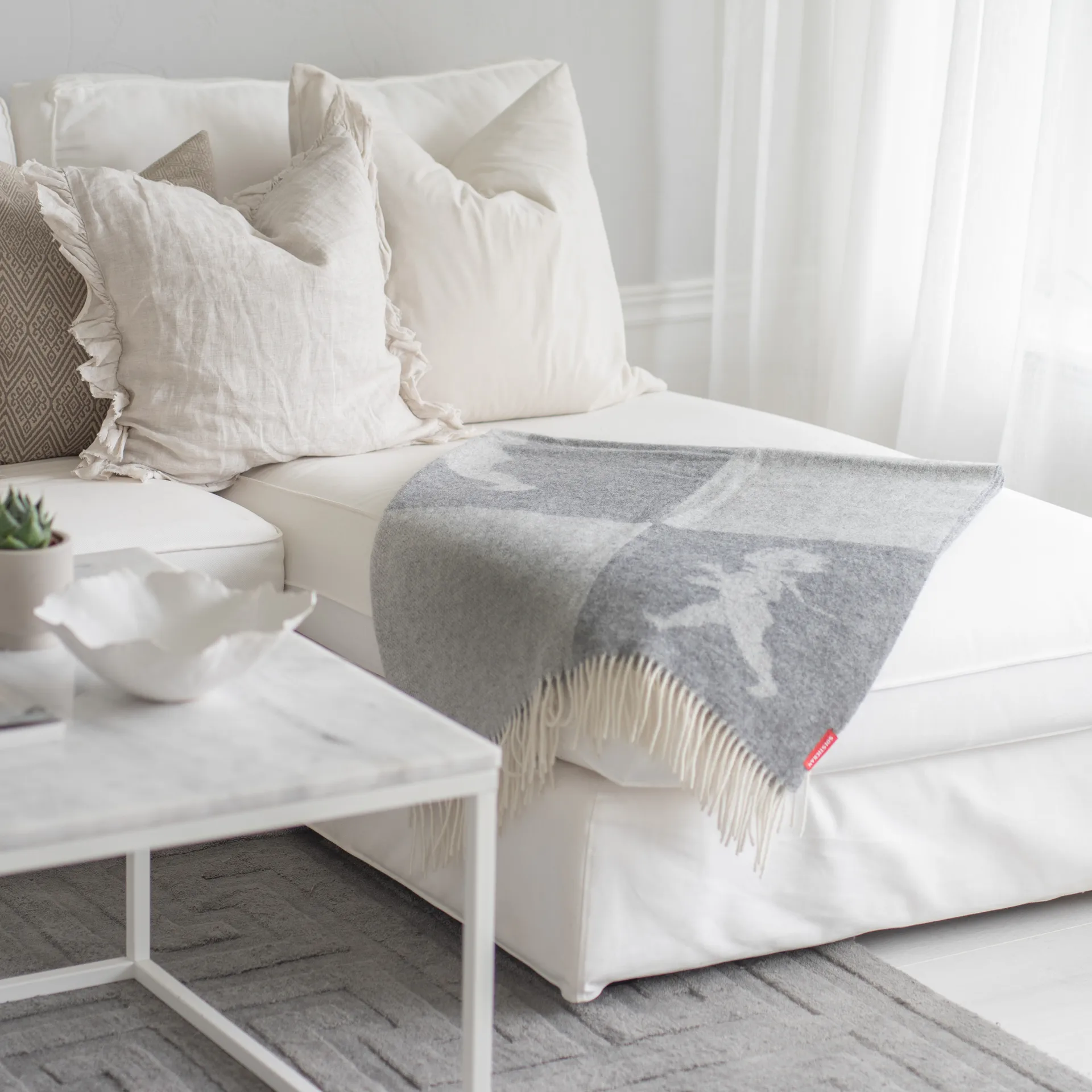 Plaid Solstickan laine mérinos 130x170 cm, Gris clair Solstickan Design