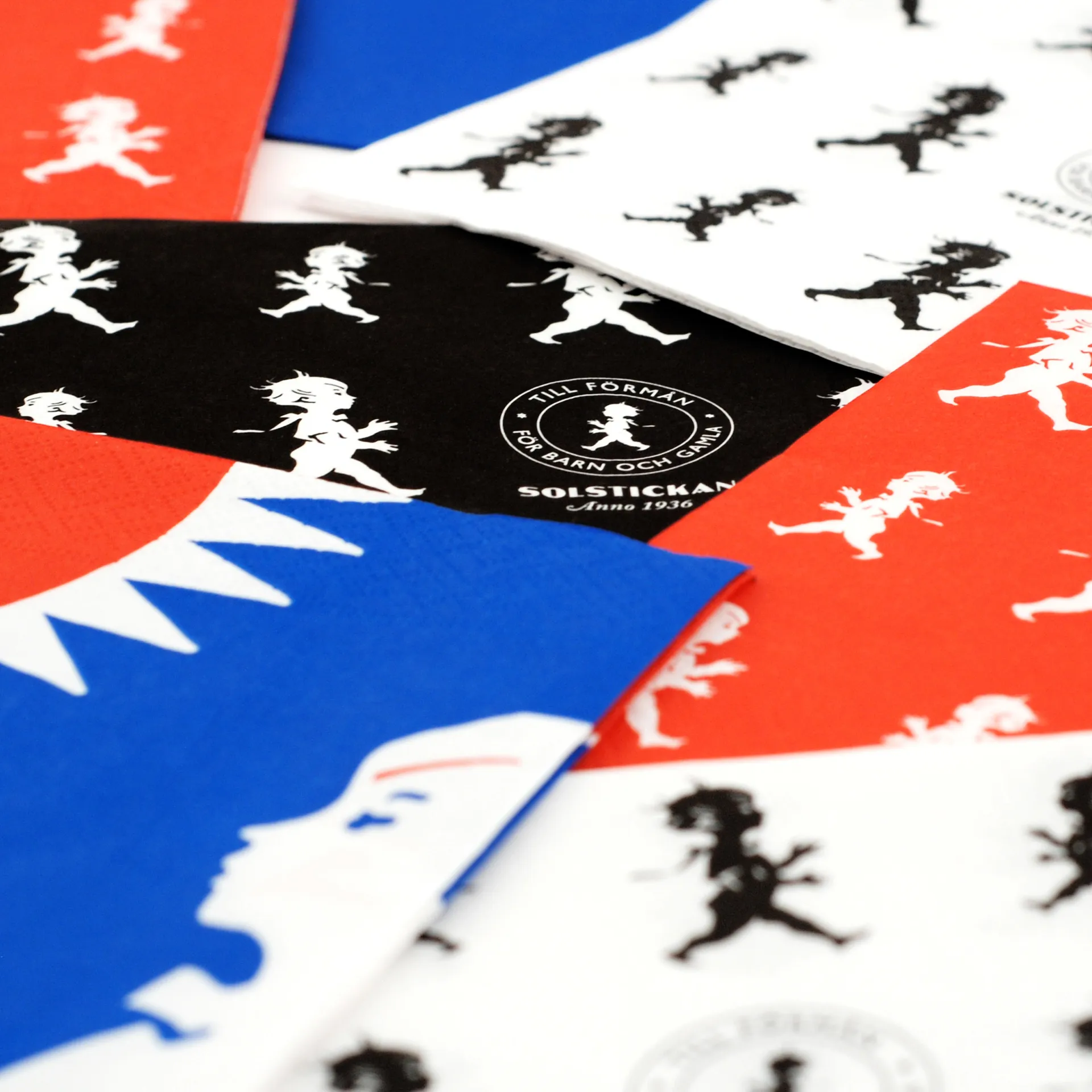 Serviette Solstickan 33x33 cm, lot de 20, Noir Solstickan Design