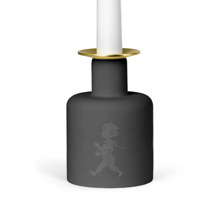 Solstickan bougeoir en céramique - Gris foncé-anthracite - Solstickan Design
