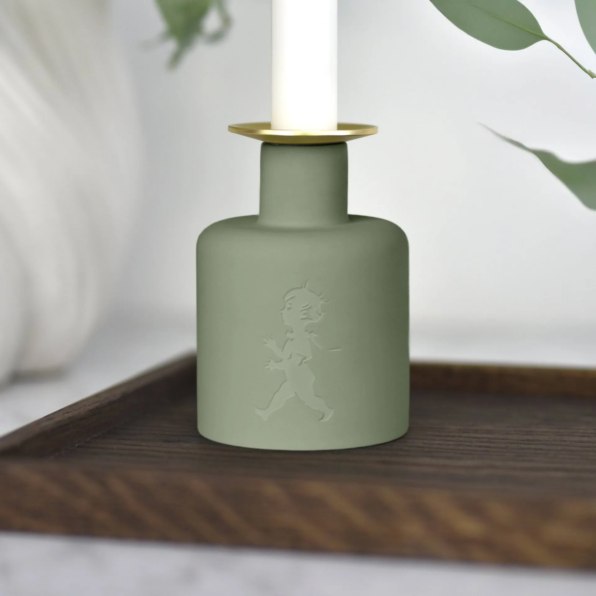 Solstickan bougeoir en céramique, Vert Solstickan Design