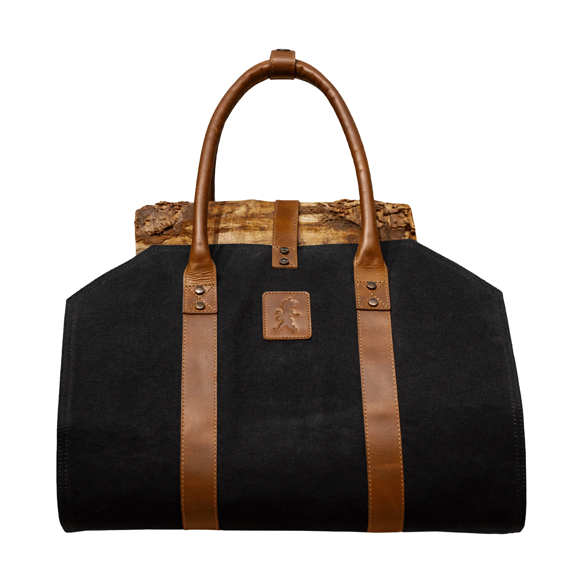 Solstickan panier à bûches en toile canvas, Noir Solstickan Design