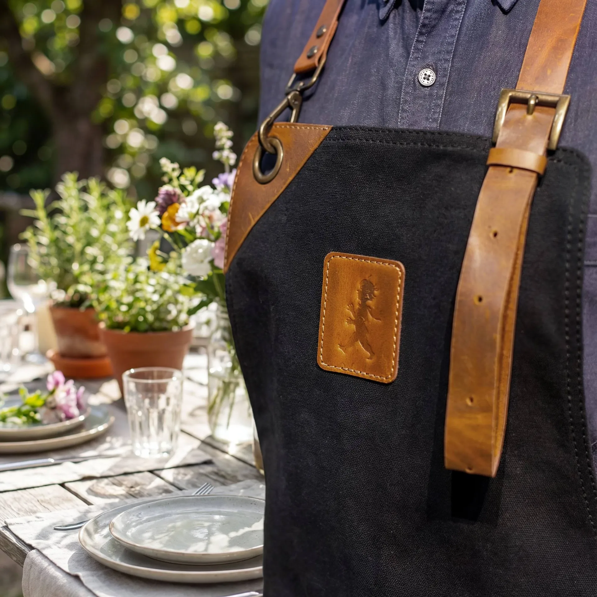 Solstickan tablier en canvas, Noir Solstickan Design