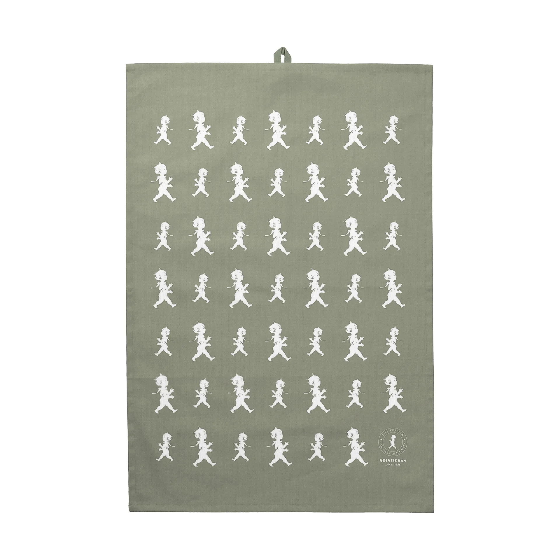 Torchon Solstickan 50x70 cm, Vert-blanc Solstickan Design