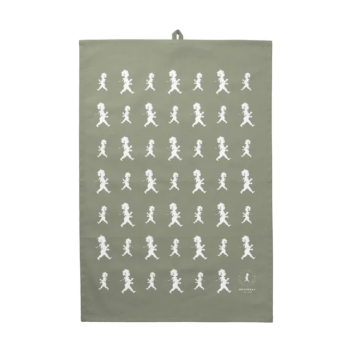 Torchon Solstickan 50x70 cm - Vert-blanc - Solstickan Design