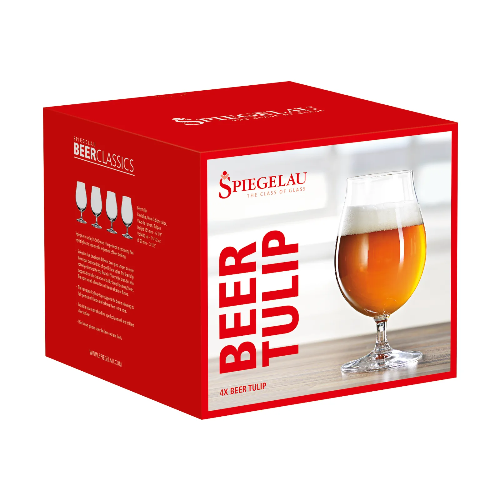 Verre à bière Tulip Beer Classics 44 cl lot de 4, transparent Spiegelau