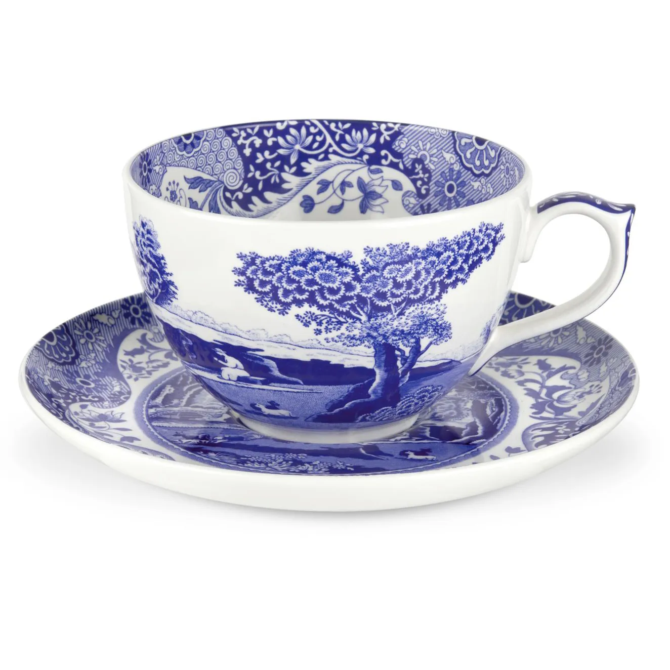 Grande tasse et soucoupe Blue Italian, 56 cl Spode