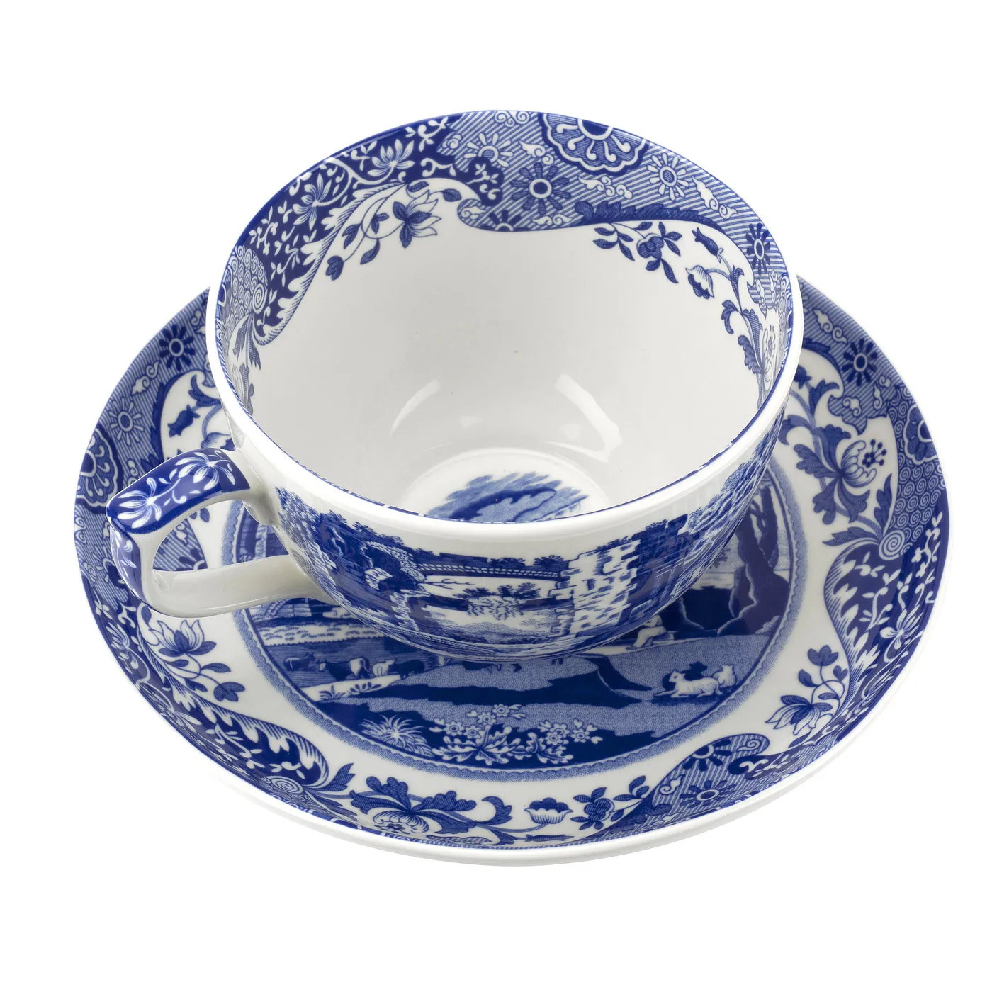 Grande tasse et soucoupe Blue Italian, 56 cl Spode