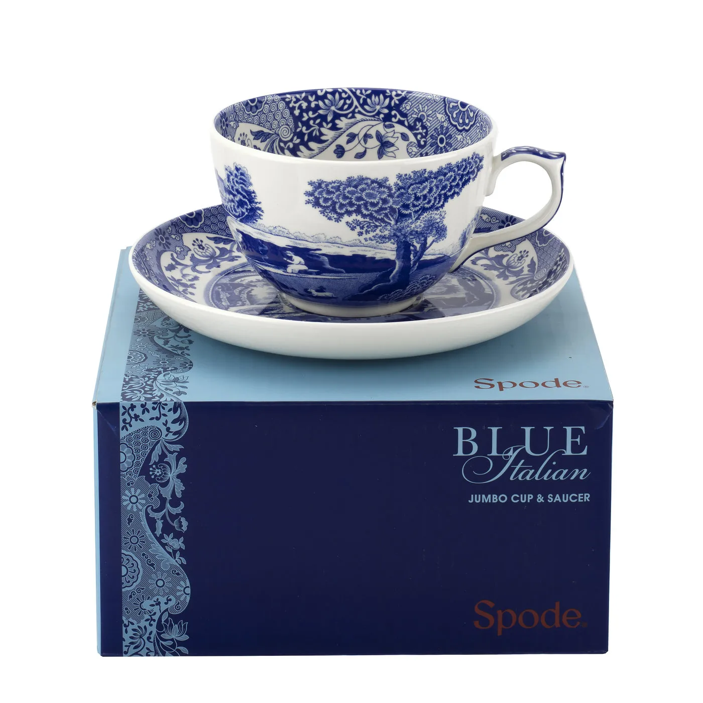 Grande tasse et soucoupe Blue Italian, 56 cl Spode