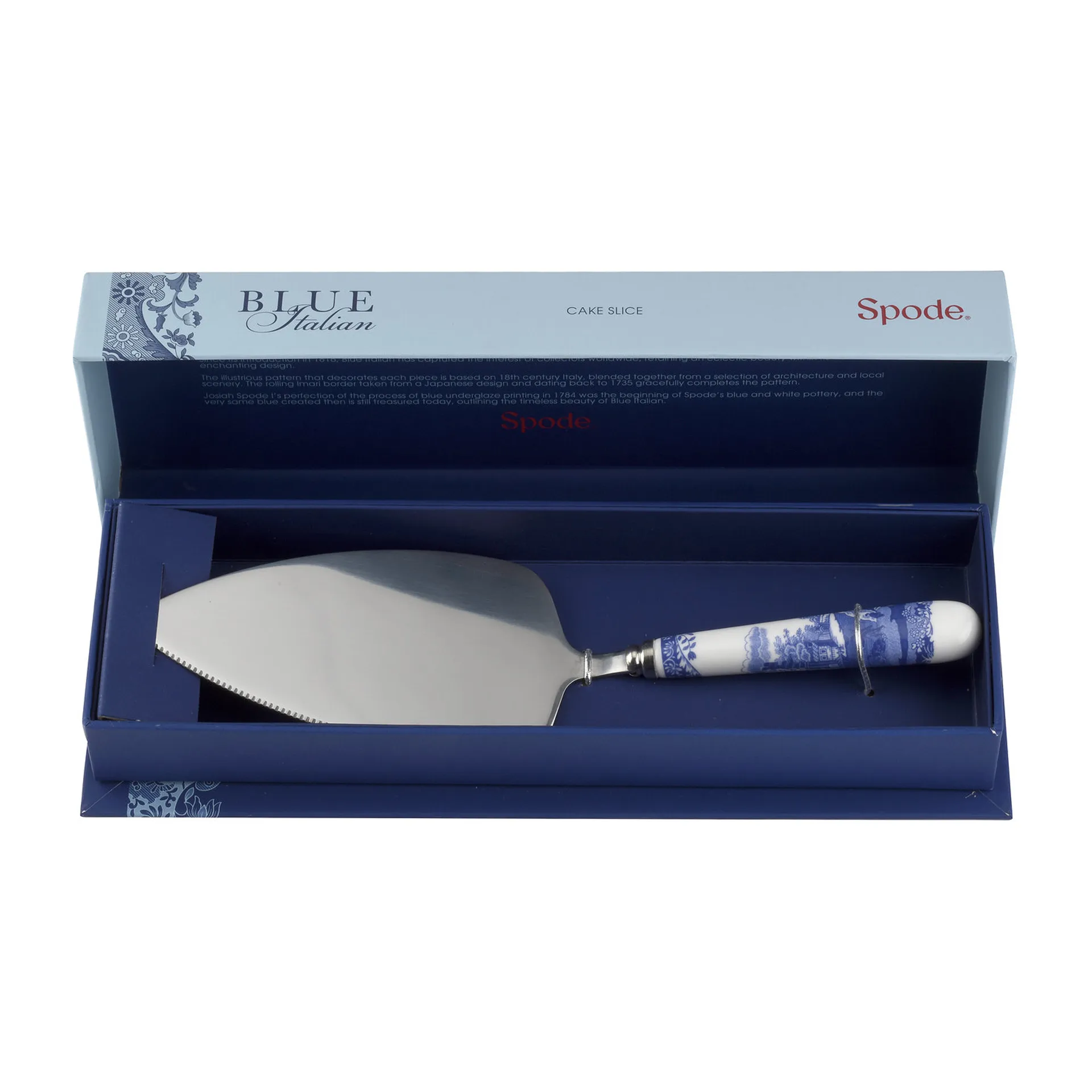 Pelle à gâteau Blue Italian 25 cm, Céramique-acier inoxydable Spode