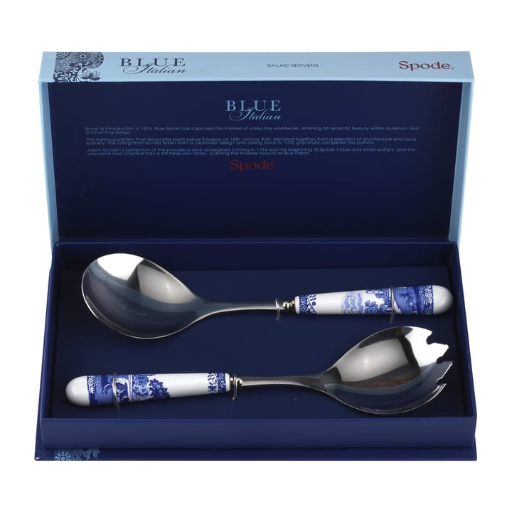 Set de 2 couverts à salade Blue Italian, Céramique-acier inoxydable Spode