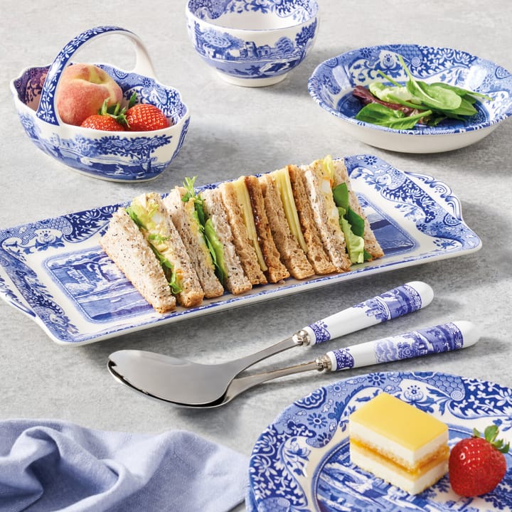 Set de 2 couverts à salade Blue Italian, Céramique-acier inoxydable Spode
