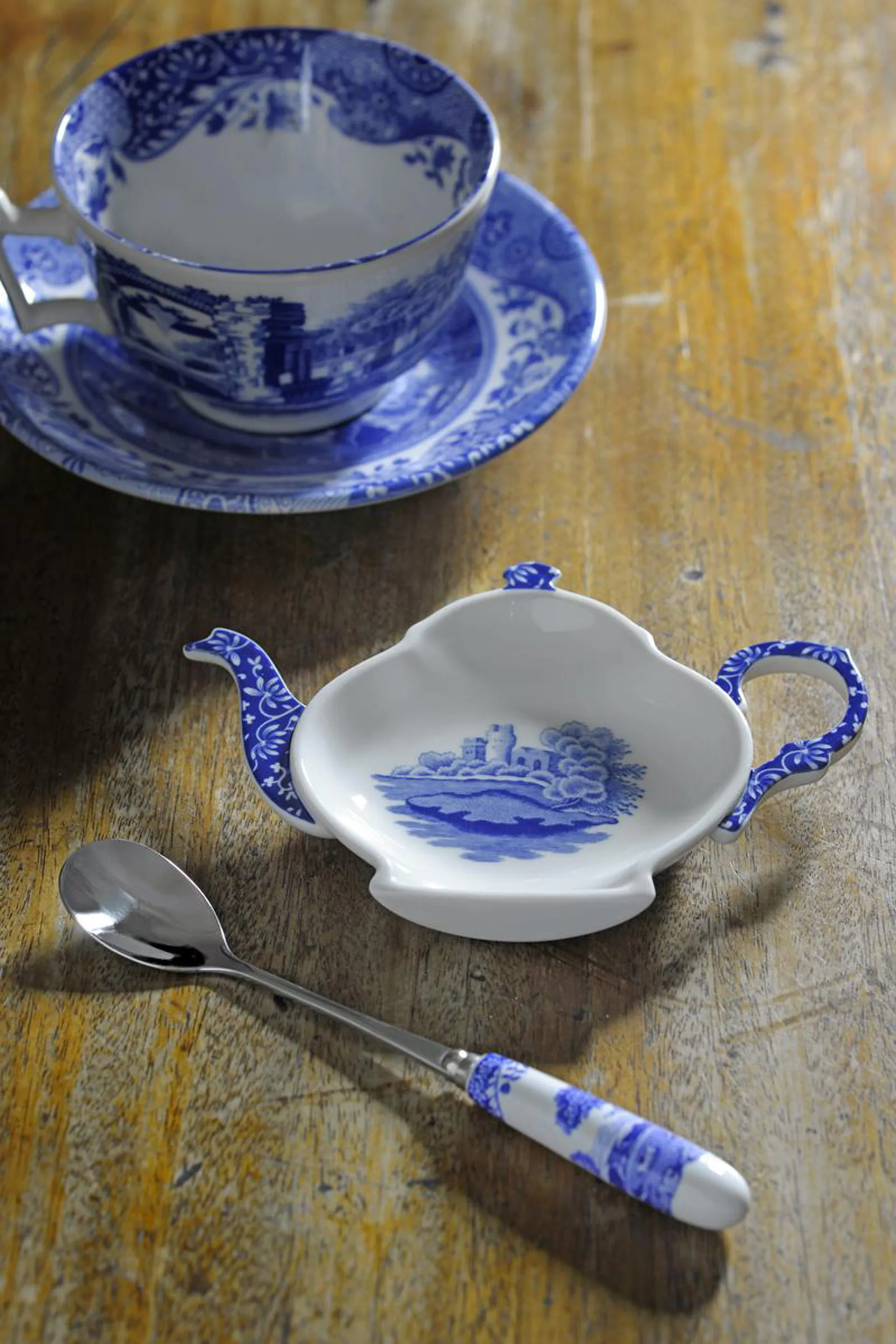 Set de 6 cuillères à café Blue Italian, Céramique-acier inoxydable Spode