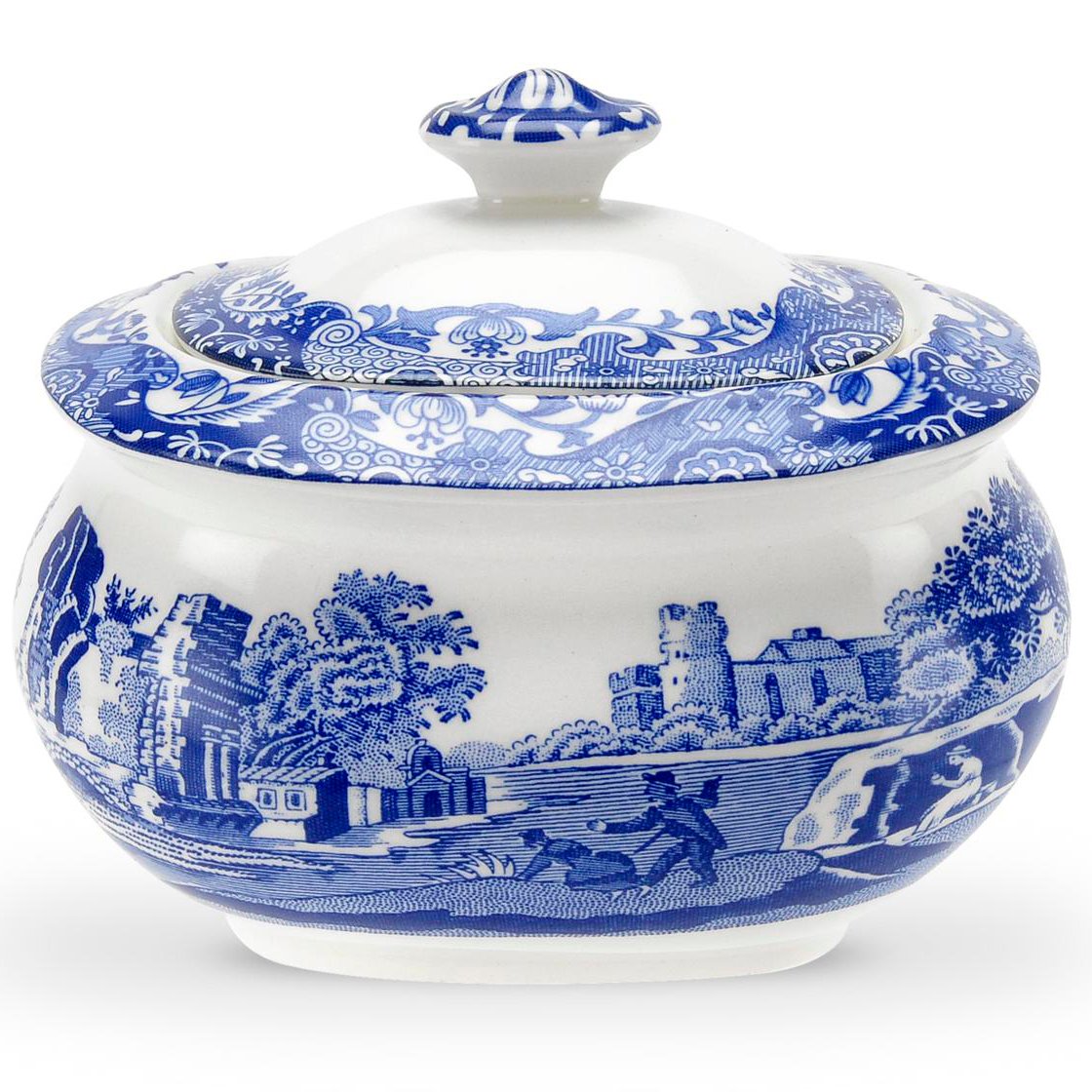 Spode Sucrier avec couvercle Blue Italian 25 cl | Design Scandinave | Sucriers | Bleu