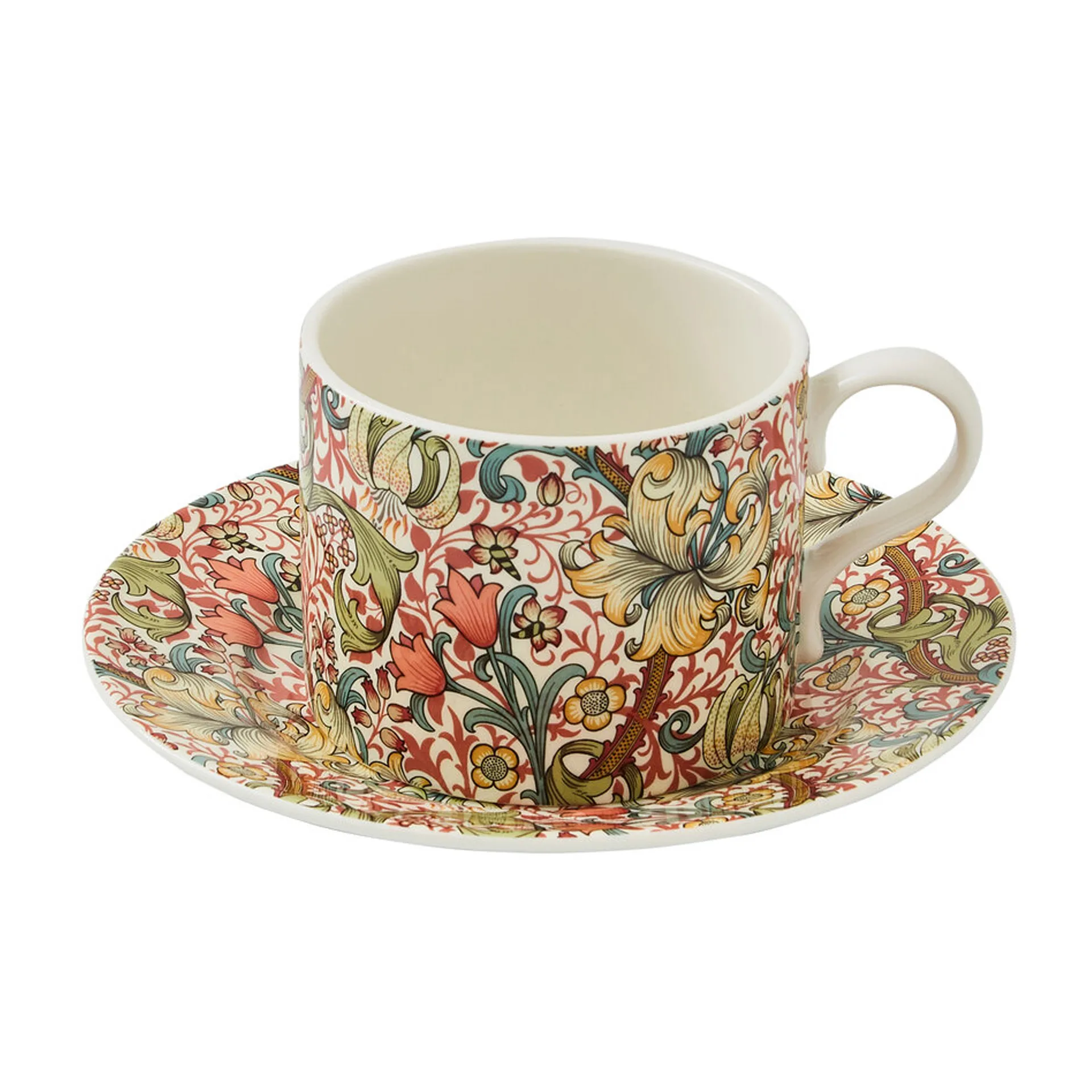Tasse à thé avec soucoupe Golden Lily 28 cl, Multi Spode