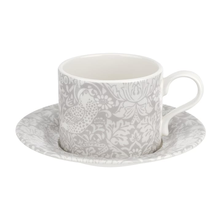 Tasse à thé avec soucoupe Strawberry Thief 28 cl - Grey - Spode